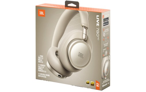 Casque Bluetooth JBL Live 780NC, Champagne