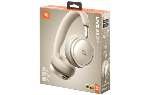 Casque Bluetooth JBL Live 680NC, Champagne