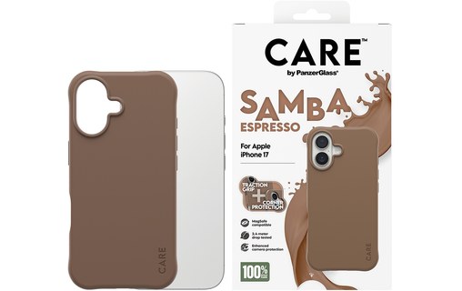 Coque MagSafe pour iPhone 17 - PanzerGlass CARE Samba - Brune