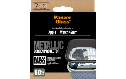 Film de protection pour Apple Watch 11|10 42mm - PanzerGlass Metallic