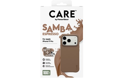 Coque MagSafe pour iPhone 17 Pro - PanzerGlass CARE Samba - Brune