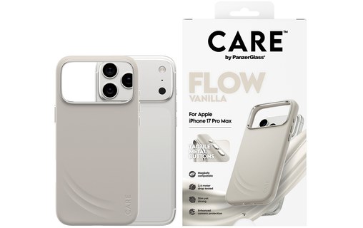 Coque MagSafe pour iPhone 17 Pro Max - PanzerGlass CARE Flow - Beige