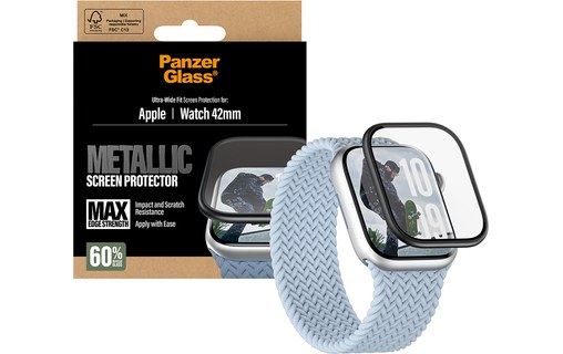 Film de protection pour Apple Watch 11|10 42mm - PanzerGlass Metallic