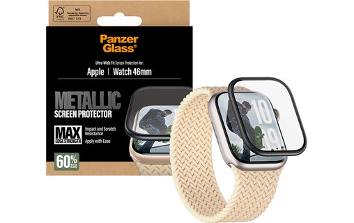 Film de protection pour Apple Watch 11|10 46mm - PanzerGlass Metallic