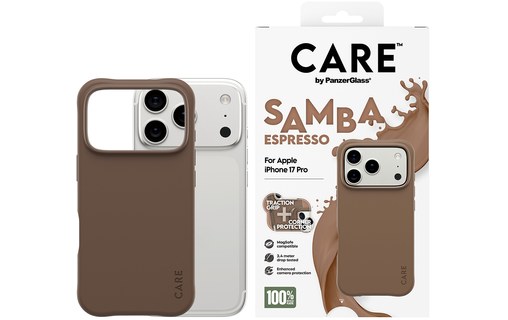 Coque MagSafe pour iPhone 17 Pro - PanzerGlass CARE Samba - Brune