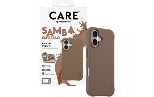 Coque MagSafe pour iPhone 17 - PanzerGlass CARE Samba - Brune