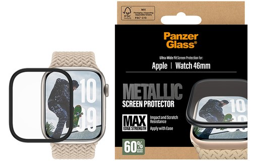 Film de protection pour Apple Watch 11|10 46mm - PanzerGlass Metallic