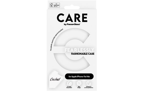 Coque pour iPhone 17e - PanzerGlass CARE White Orchid - Blanche