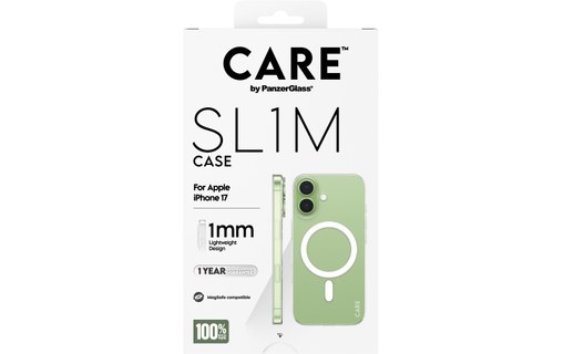 Coque MagSafe pour iPhone 17 - PanzerGlass CARE SL1M - Transparente