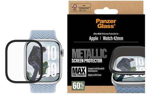Film de protection pour Apple Watch 11|10 42mm - PanzerGlass Metallic