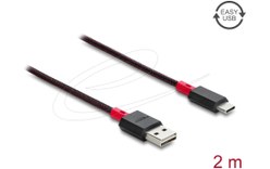 Câble USB-A vers USB-C - Delock - 2 m - Noir