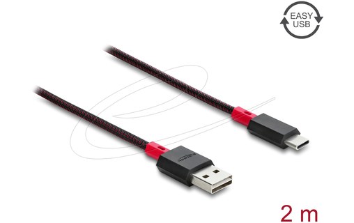 Câble USB-A vers USB-C - Delock - 2 m - Noir