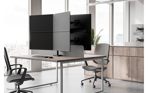 Support écran de bureau - 4 écrans - Noir - Neomounts DS60-600BL2-2