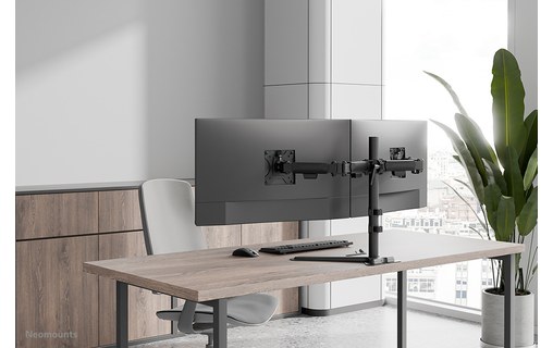Support écran de bureau - 2 écrans - Noir - Neomounts DS45-600BL2