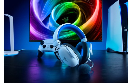 Casque gaming sans fil Razer BlackShark V3 X HyperSpeed pour Playstation, Blanc