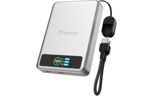 Batterie externe magnétique 10000 mAh - BMX SolidSafe - Argent