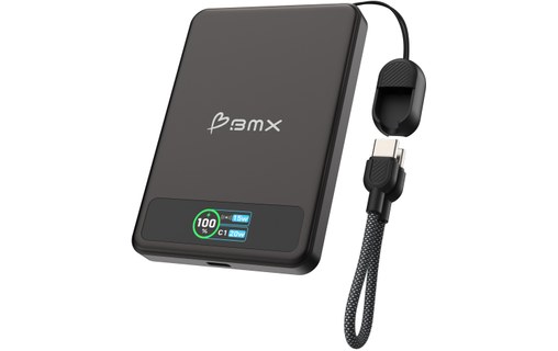 Batterie externe magnétique 5000 mAh - BMX SolidSafe - Noire