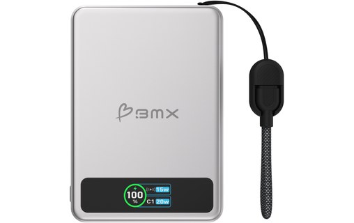 Batterie externe magnétique 5000 mAh - BMX SolidSafe - Argent