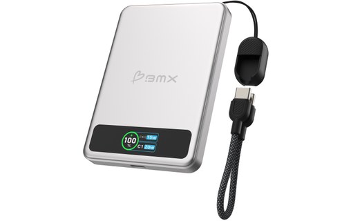 Batterie externe magnétique 5000 mAh - BMX SolidSafe - Argent