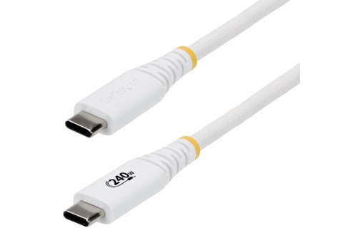 Câble USB-C - StarTech - 240 W - 1 m - Nylon - Blanc