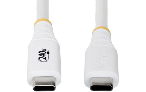 Câble USB-C - StarTech - 240 W - 1 m - Nylon - Blanc
