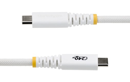 Câble USB-C - StarTech - 240 W - 1 m - Nylon - Blanc