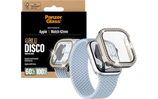 Film de protection pour Apple Watch 11|10 42mm - PanzerGlass Disco Gold