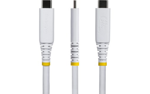 Câble USB-C - StarTech - 240 W 8K 40 Gbit/s - USB 4 - 1 m - Blanc