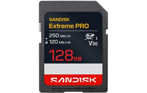 Carte SDXC SanDisk Extreme PRO 128 Go, UHS-I, V30