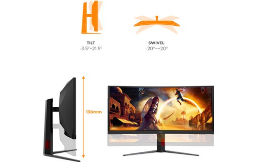 Écran Incurvé 34" AOC G4 CU34G4ZCA - 250 Hz USB-C