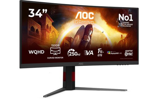 Écran Incurvé 34" AOC G4 CU34G4ZCA - 250 Hz USB-C