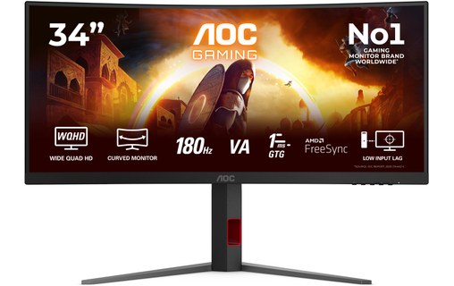 Écran Gaming Incurvé 34" AOC G4 CU34G4 - 180 Hz