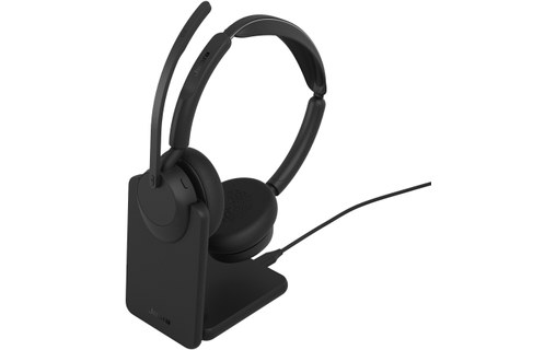 Micro-casque sans fil Jabra Evolve3 45 Stéréo (avec base) - Noir - USB-C