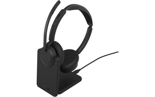 Micro-casque sans fil Jabra Evolve3 45 Teams Stéréo (avec base) - Noir - USB