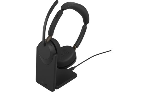 Micro-casque sans fil Jabra Evolve3 65 Stéréo (avec base) - Noir - USB-C