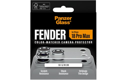 Protection caméra pour iPhone 18 Pro Max - PanzerGlass Fender - Argent