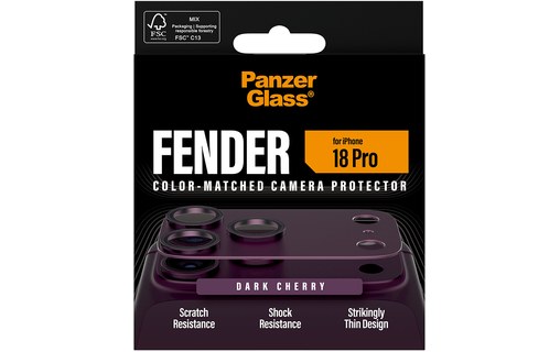 Protection caméra pour iPhone 18 Pro - PanzerGlass Fender - Bordeaux