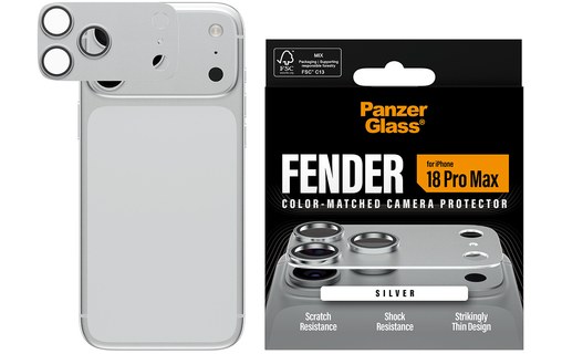 Protection caméra pour iPhone 18 Pro Max - PanzerGlass Fender - Argent