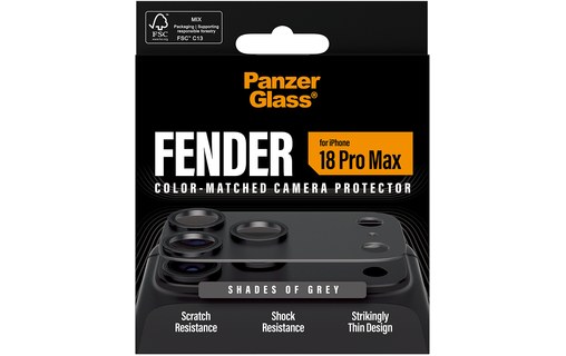 Protection caméra pour iPhone 18 Pro Max - PanzerGlass Fender - Gris