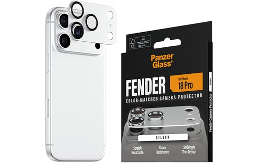 Protection caméra pour iPhone 18 Pro - PanzerGlass Fender - Argent