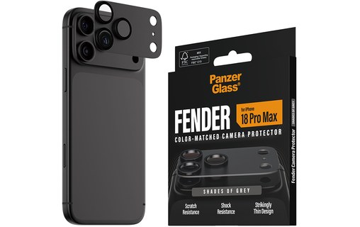 Protection caméra pour iPhone 18 Pro Max - PanzerGlass Fender - Gris