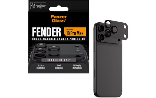 Protection caméra pour iPhone 18 Pro Max - PanzerGlass Fender - Gris