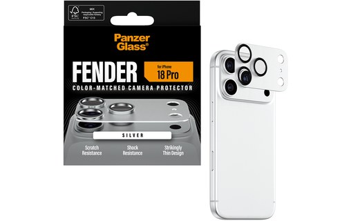 Protection caméra pour iPhone 18 Pro - PanzerGlass Fender - Argent