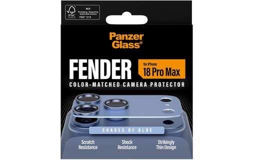 Protection caméra pour iPhone 18 Pro Max - PanzerGlass Fender - Glacier