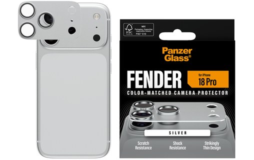 Protection caméra pour iPhone 18 Pro - PanzerGlass Fender - Argent