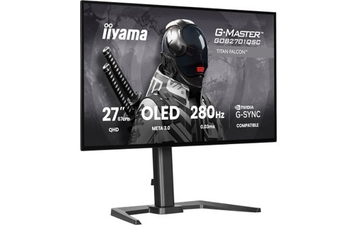 Écran Gaming 27" iiyama G-MASTER GOB2701QSC-B1 - OLED 280 Hz