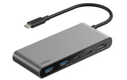 Station d'accueil USB-C - Belkin Connect - 7 ports - Gris