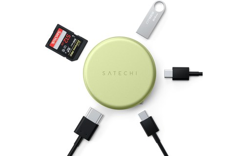Hub USB-C Satechi OntheGo 5-en-1 - Magnétique - Jaune Agrume