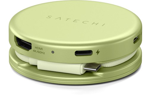 Hub USB-C Satechi OntheGo 5-en-1 - Magnétique - Jaune Agrume