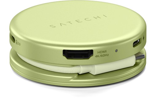Hub USB-C Satechi OntheGo 5-en-1 - Magnétique - Jaune Agrume